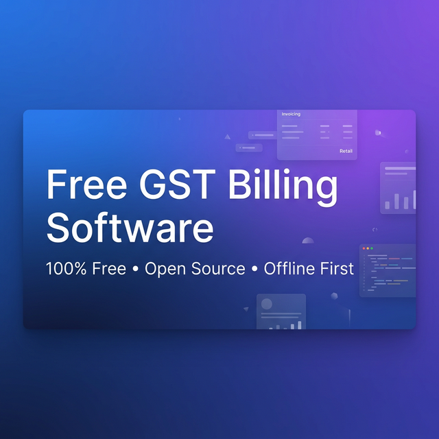 Free GST Billing Software dashboard — invoices list with overdue tracking, multi-currency totals, and per-status badges