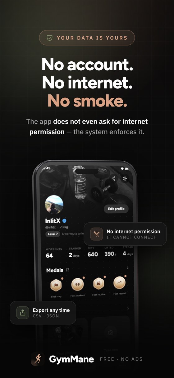 https://github.com/InlitX/GymMane/blob/HEAD/No account. No internet. No smoke.