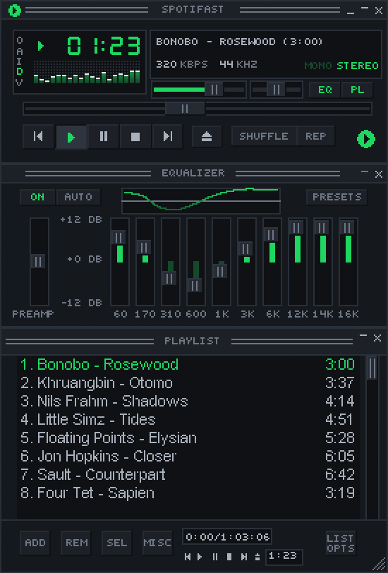 https://github.com/crmne/spotifast/blob/HEAD/Spotifast's Winamp mini player with the built-in skin, equalizer, and playlist