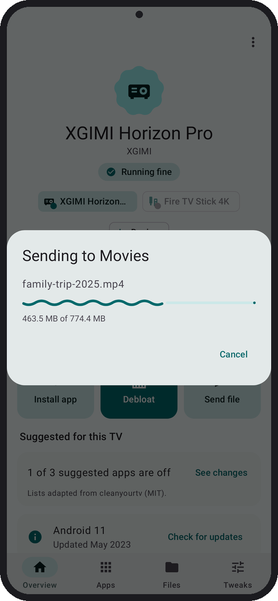 https://github.com/man15h/tellyscope/blob/HEAD/Sending a video from the phone to the TV's Movies folder