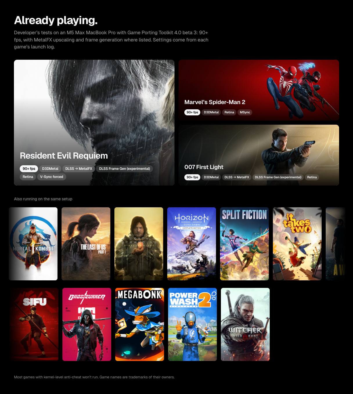 https://github.com/raymondchins/Bridgeplay/blob/HEAD/Games running with Bridgeplay: Resident Evil Requiem, Marvel's Spider-Man 2, 007 First Light and more