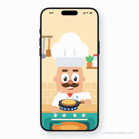 https://github.com/rossark0/rossark-motion-skill/blob/HEAD/A chef flips a pancake; the second flip goes too high, lands on his hat, wobbles, slides off and he catches it in the pan